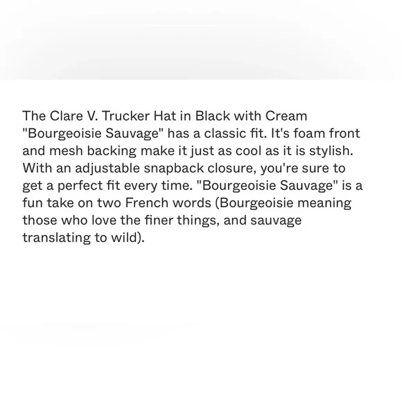 Clare V Bougeoisie Savage trucker hat- sold out - Picture 2 of 8